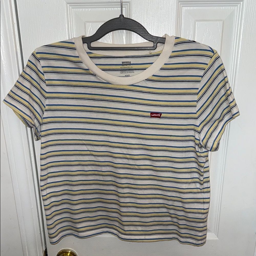 Levi's Blue and Yellow Striped Tee